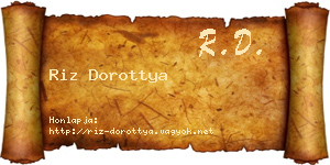 Riz Dorottya névjegykártya